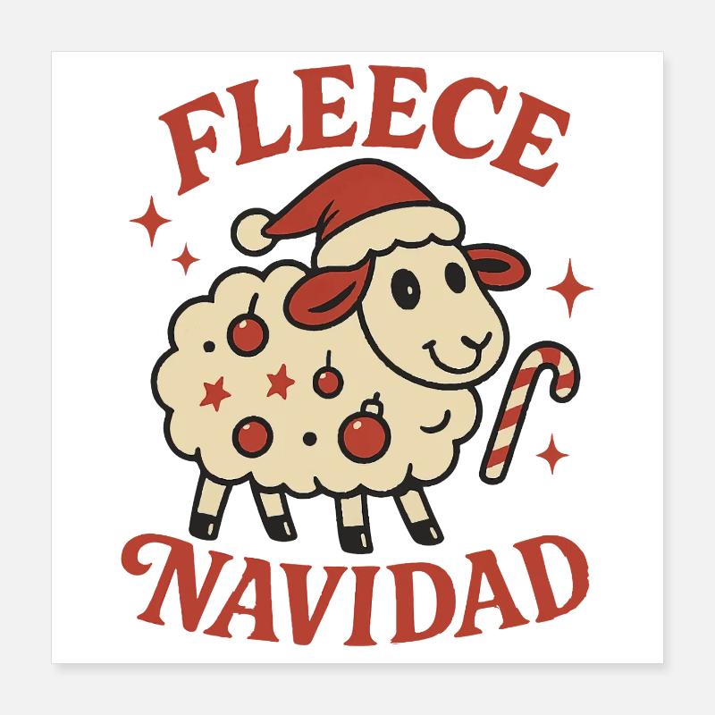 Drôle de cadeau de Noël Fleece Navidad Poster 40 x 40 cm