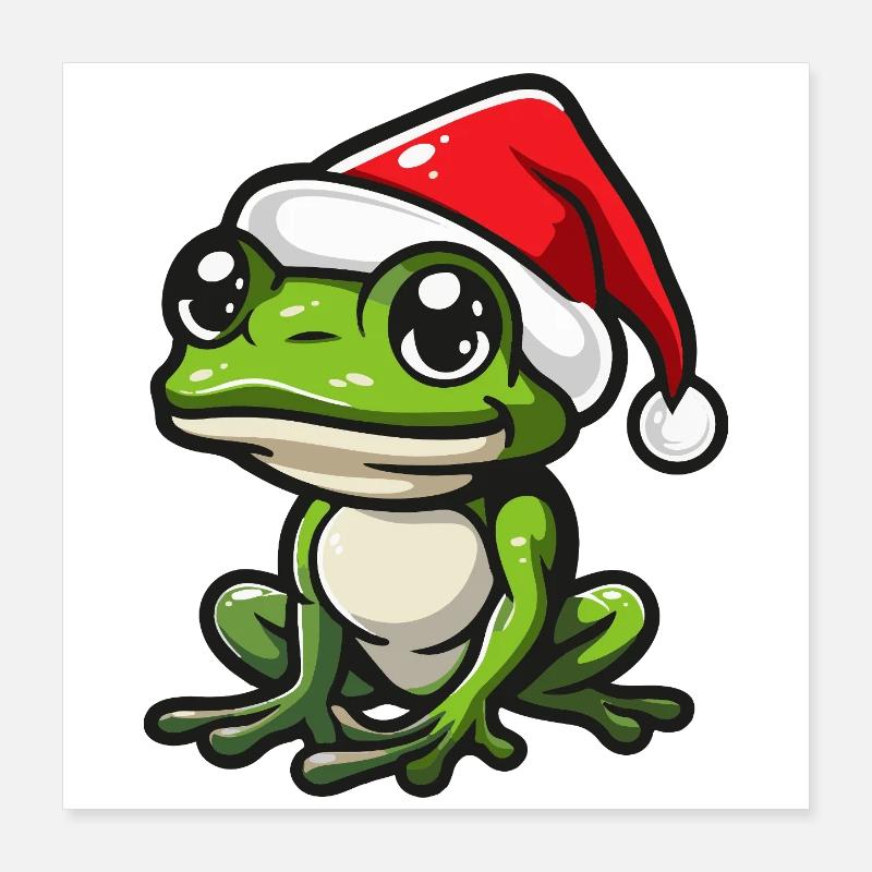 Grenouille Noël Poster 40 x 40 cm