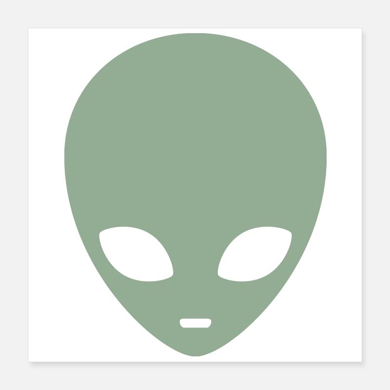 Tête d’extraterrestre menthe atténuée Poster 40 x 40 cm