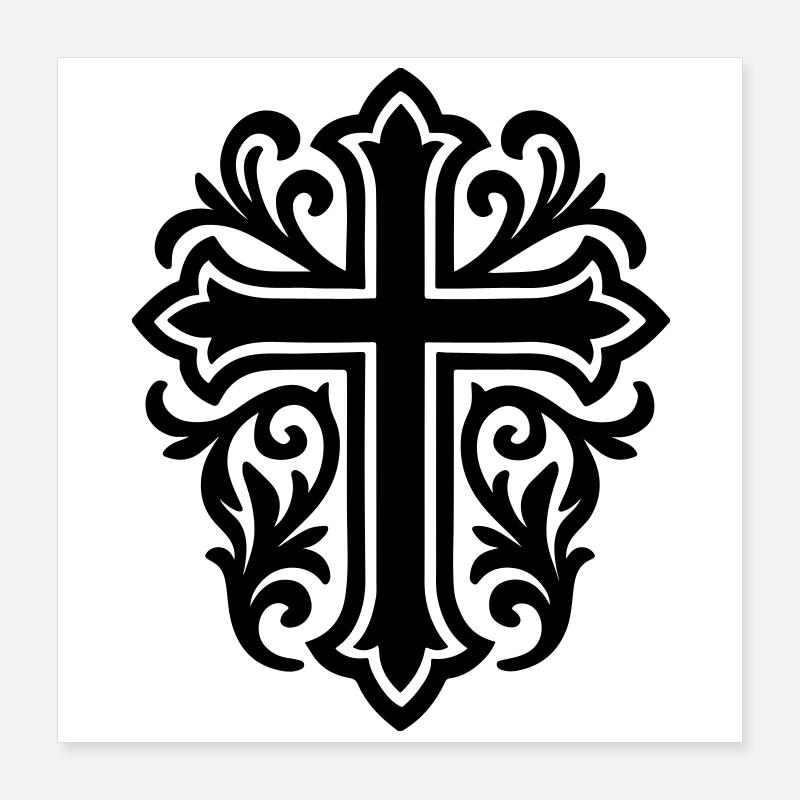 Cross Symbol Christian Poster 16" x 16" (40x40 cm)