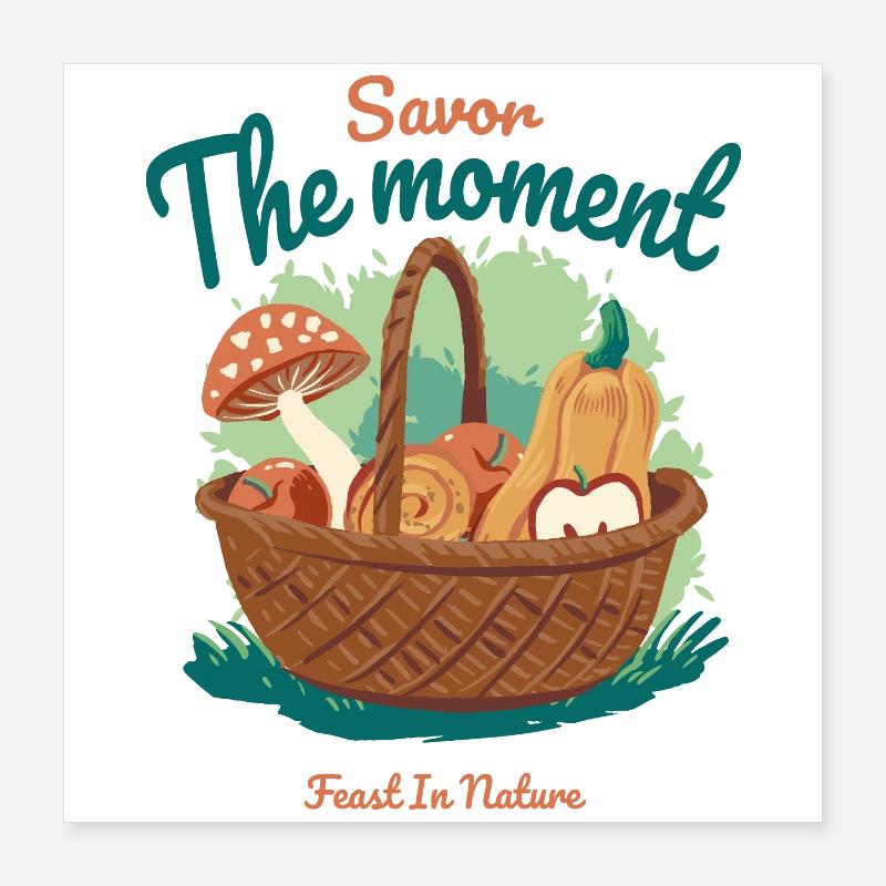 Herbstkorb Poster 40x40 cm