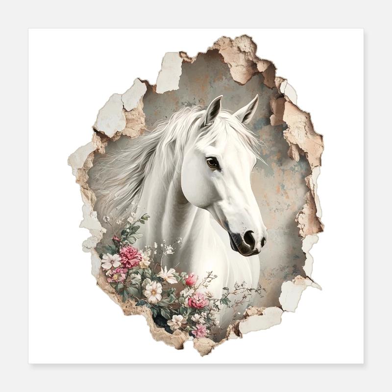 Fleurs de cheval Poster 40 x 40 cm