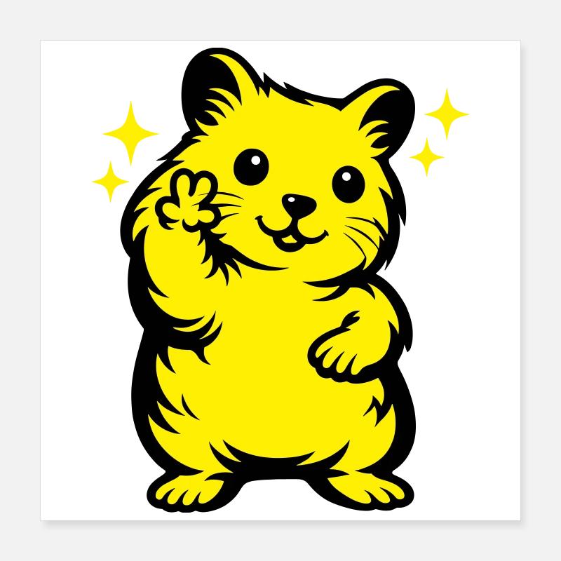 Hamster Cartoon Poster 40x40 cm