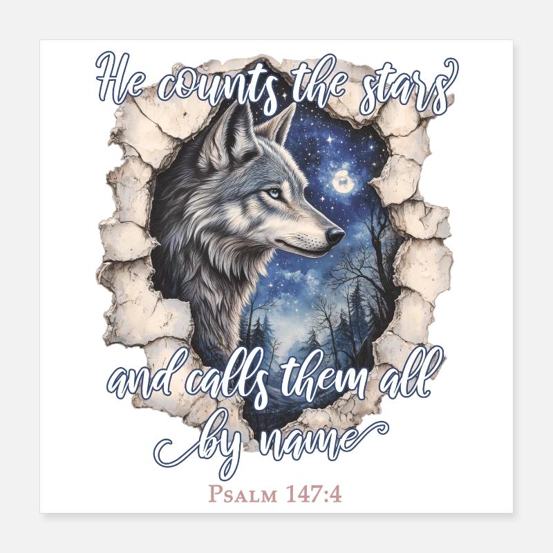 Wolf Christliches Zitat Poster 40x40 cm