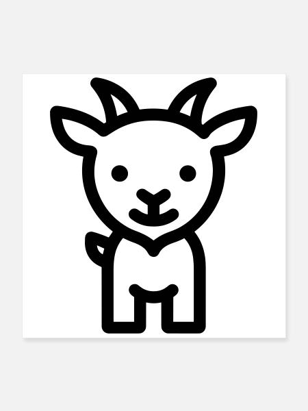 goat - Poster 16" x 16" (40x40 cm) - white - Front