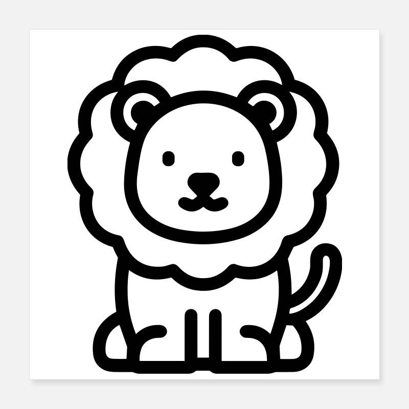 lion Poster 16" x 16" (40x40 cm)