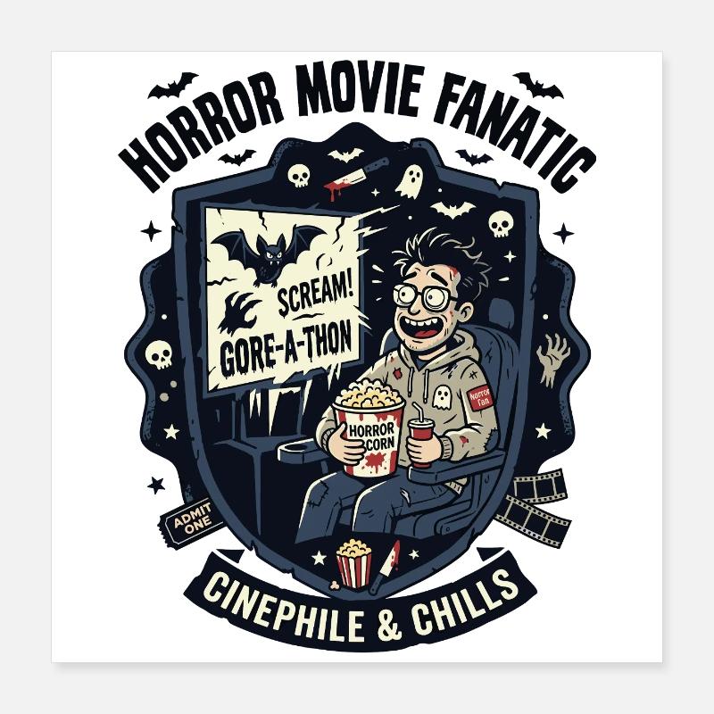 Cinéphile passionné de films d’horreur Poster 40 x 40 cm