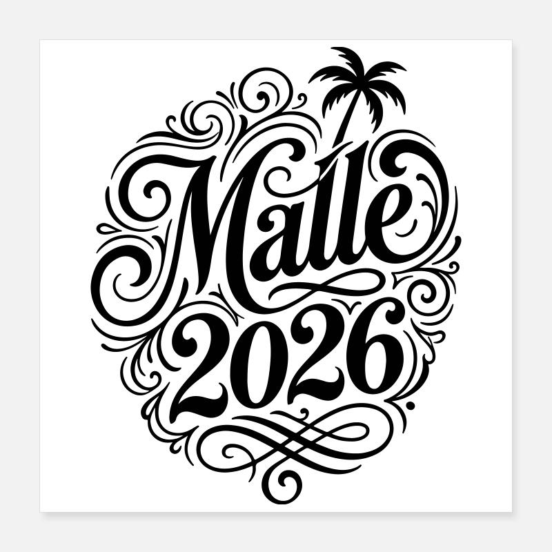 Malle 2026 Palme Majorque Poster 40 x 40 cm