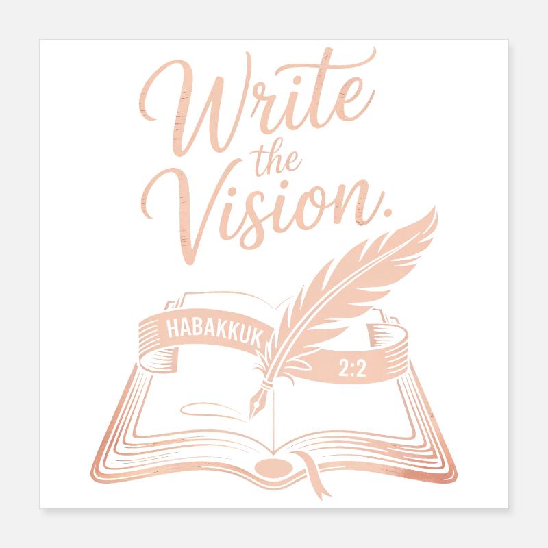 Write the Vision Quill & Book Poster 16" x 16" (40x40 cm)