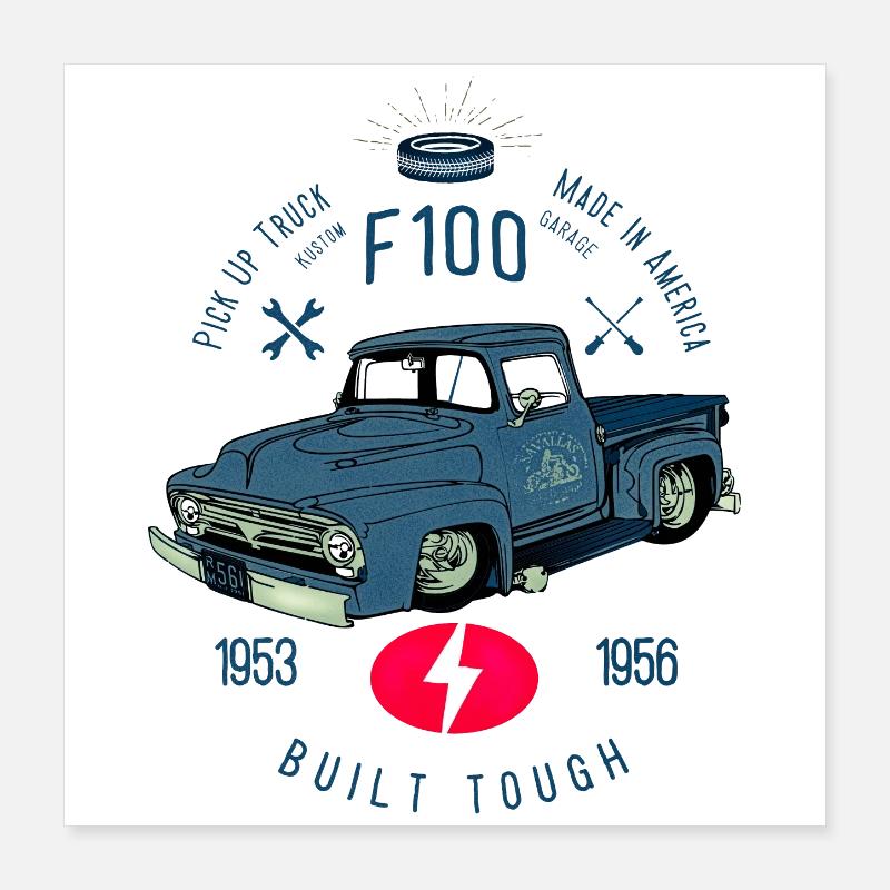 F100 Built Tough Poster 40x40 cm
