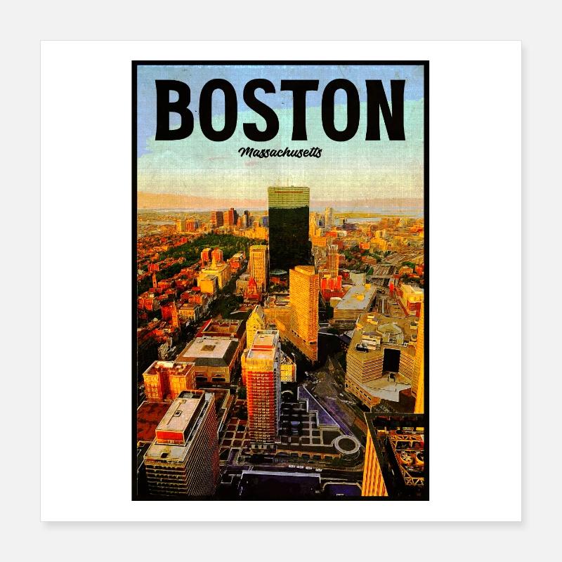 Paysage urbain de Boston Poster 40 x 40 cm
