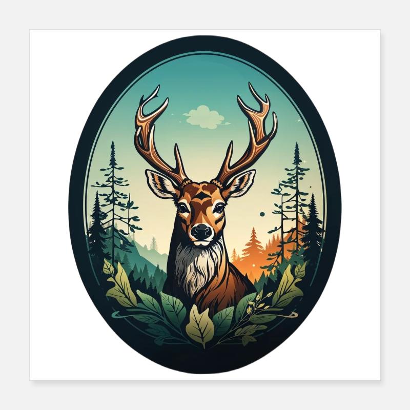 Reindeer Poster 16" x 16" (40x40 cm)