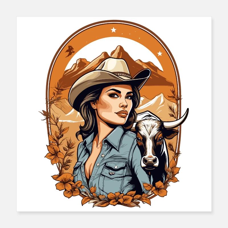 Dame de l’Ouest Poster 40 x 40 cm