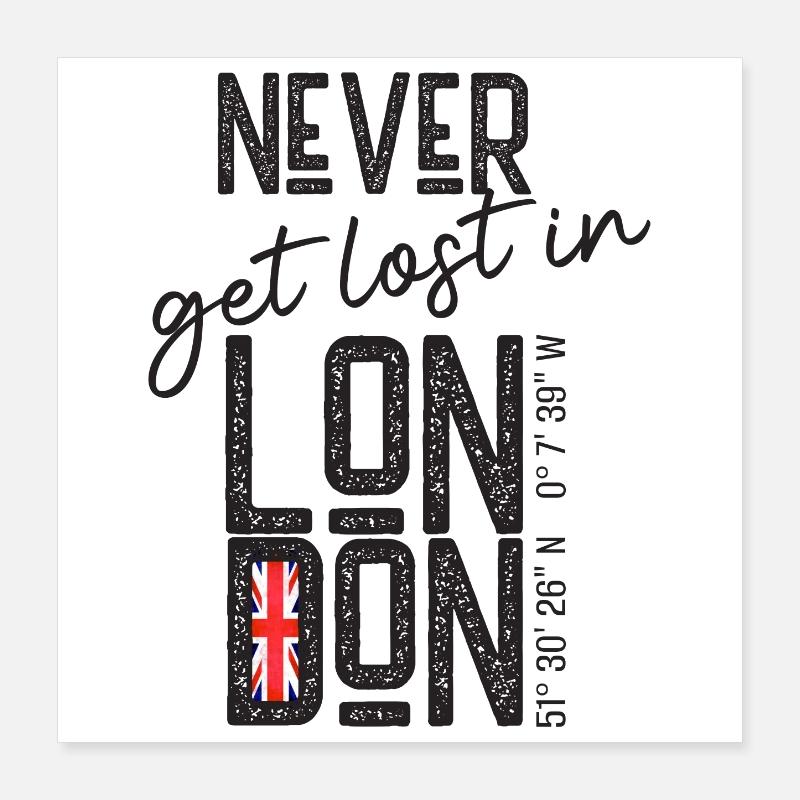 Ne vous perdez jamais à Londres Poster 40 x 40 cm