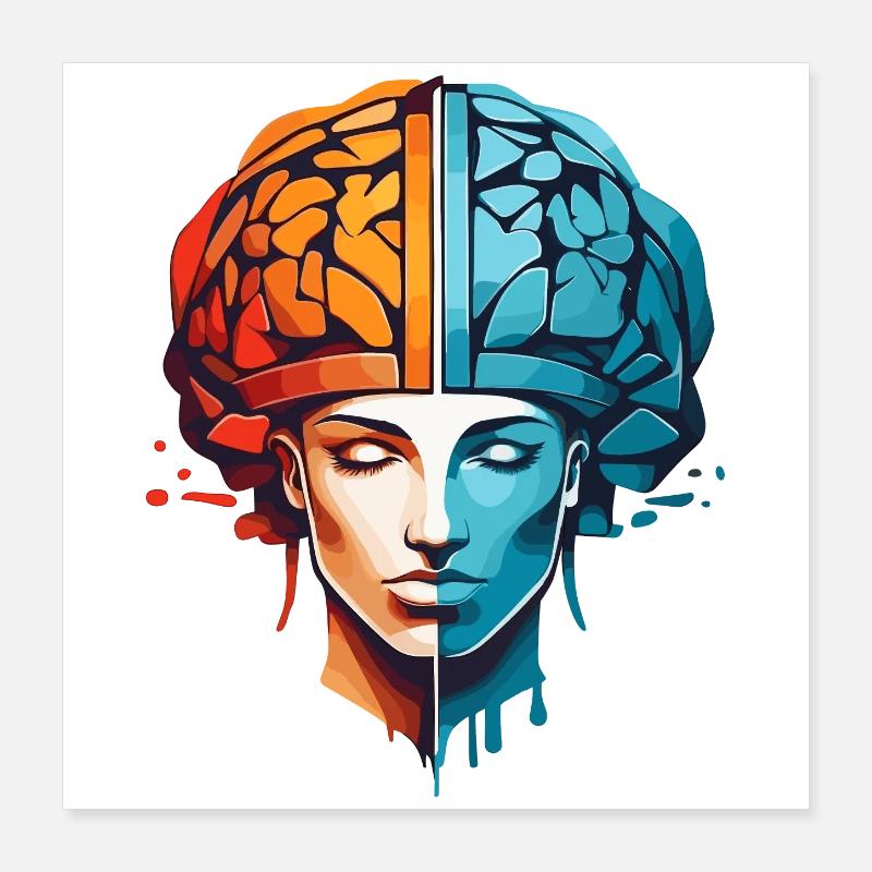 Frauen Denken Poster 40x40 cm