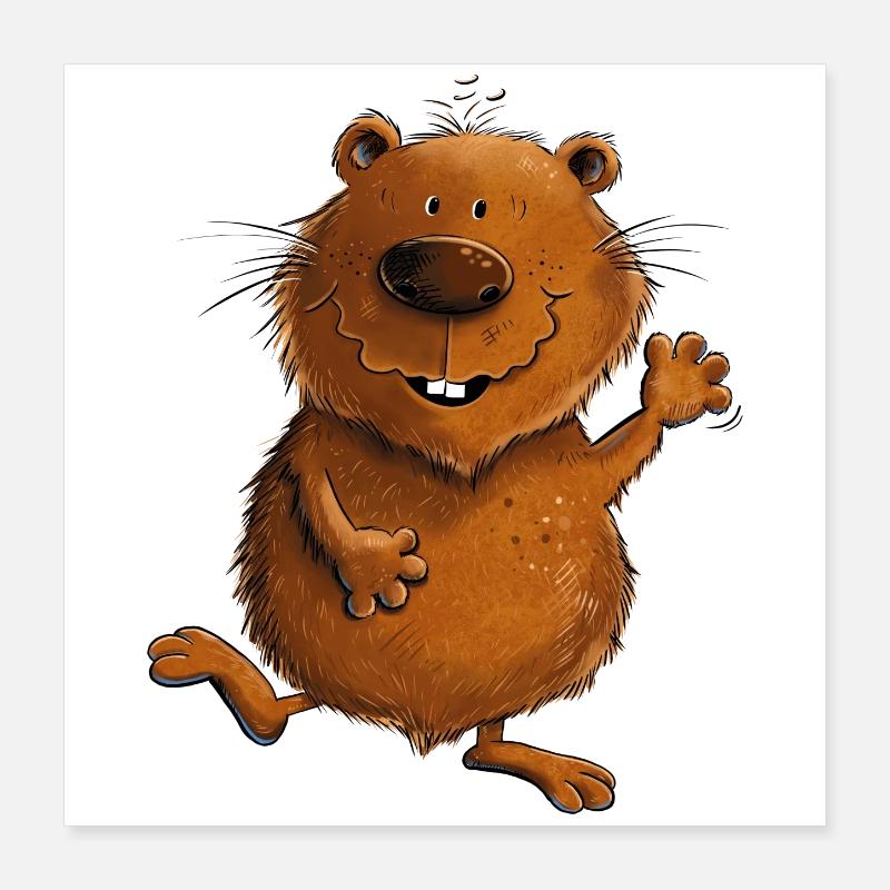 Drôle de Wombat Australie Faune Poster 40 x 40 cm