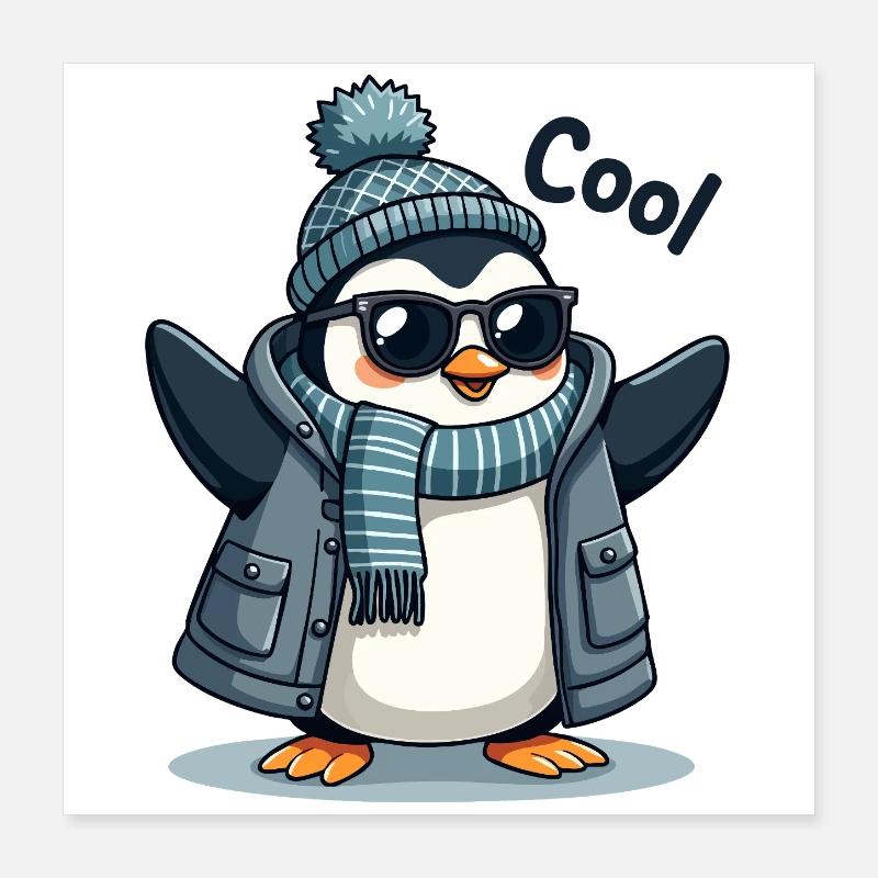 Coolguin - der coole Penguin Poster 40x40 cm