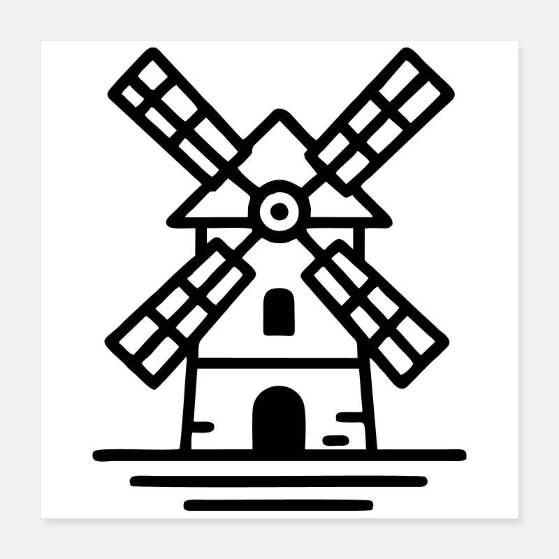 logo moulin artisan boulanger Poster 40 x 40 cm