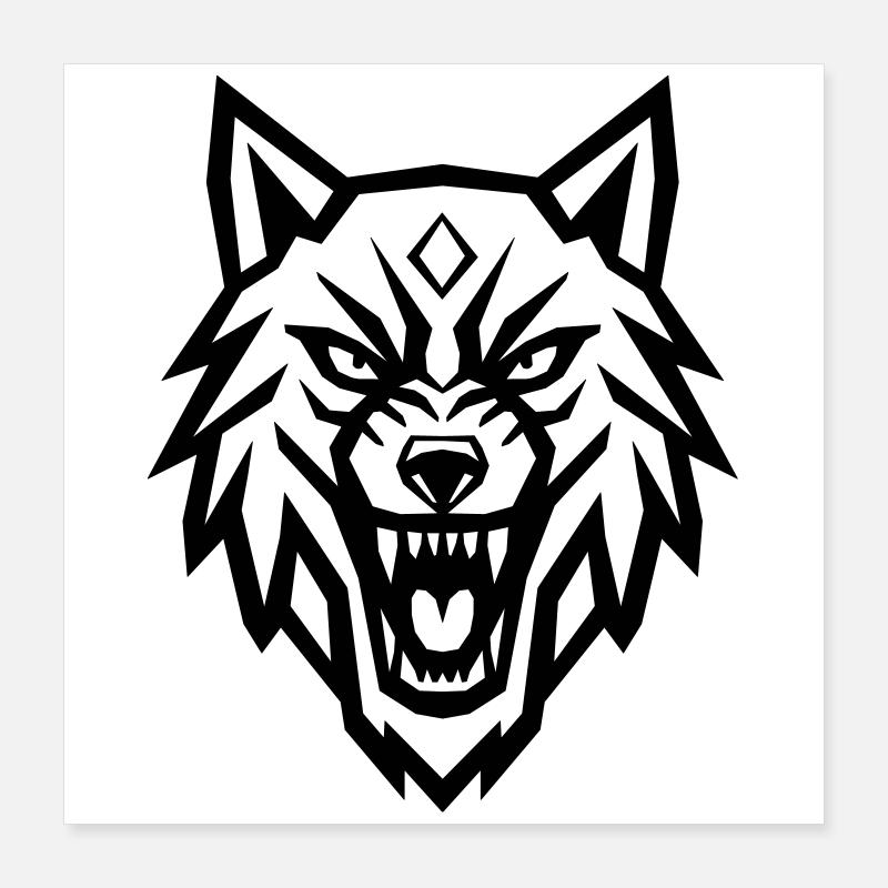 Wilder Wolf - Unbeugsamer Geist Poster 40x40 cm