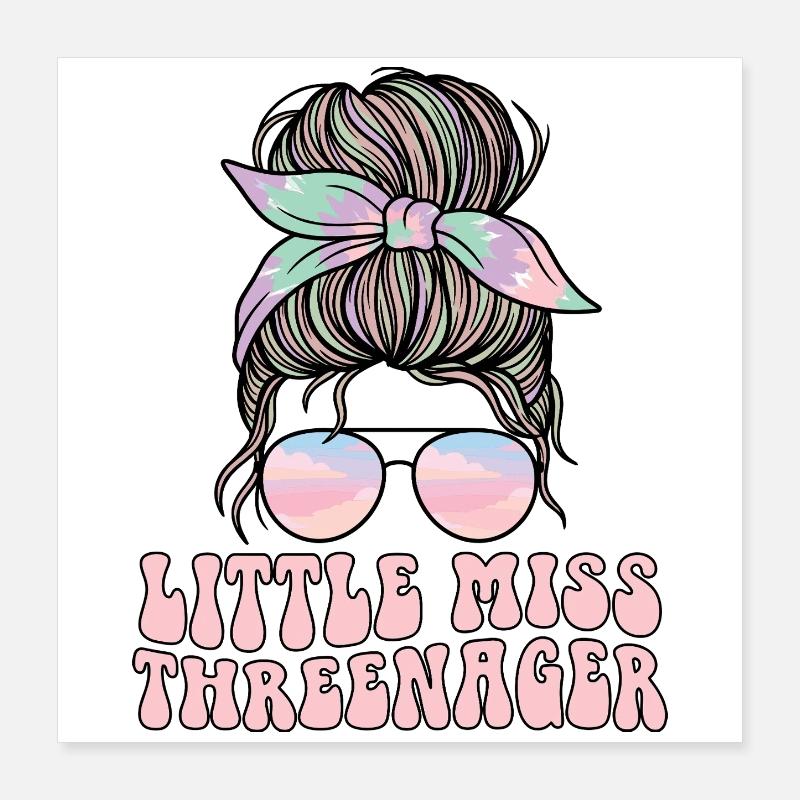 Threenager 3. Geburtstag 3 Jahre Mädchen Poster 40x40 cm