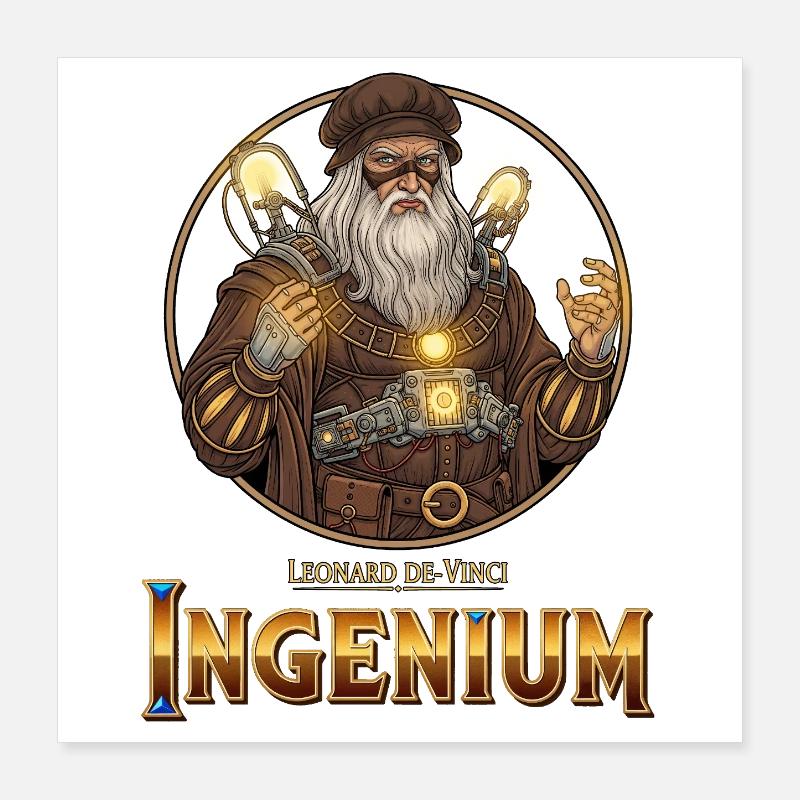 Ingenium Leonardo: Steampunk-Zauberer Poster 40x40 cm
