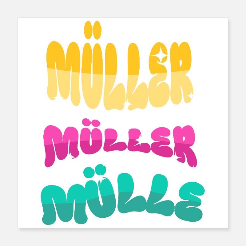 Müller Name Nachname Poster 40x40 cm