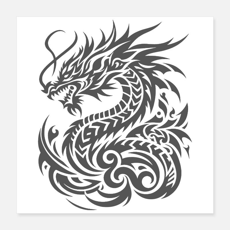 Stammesdrache Poster 40x40 cm