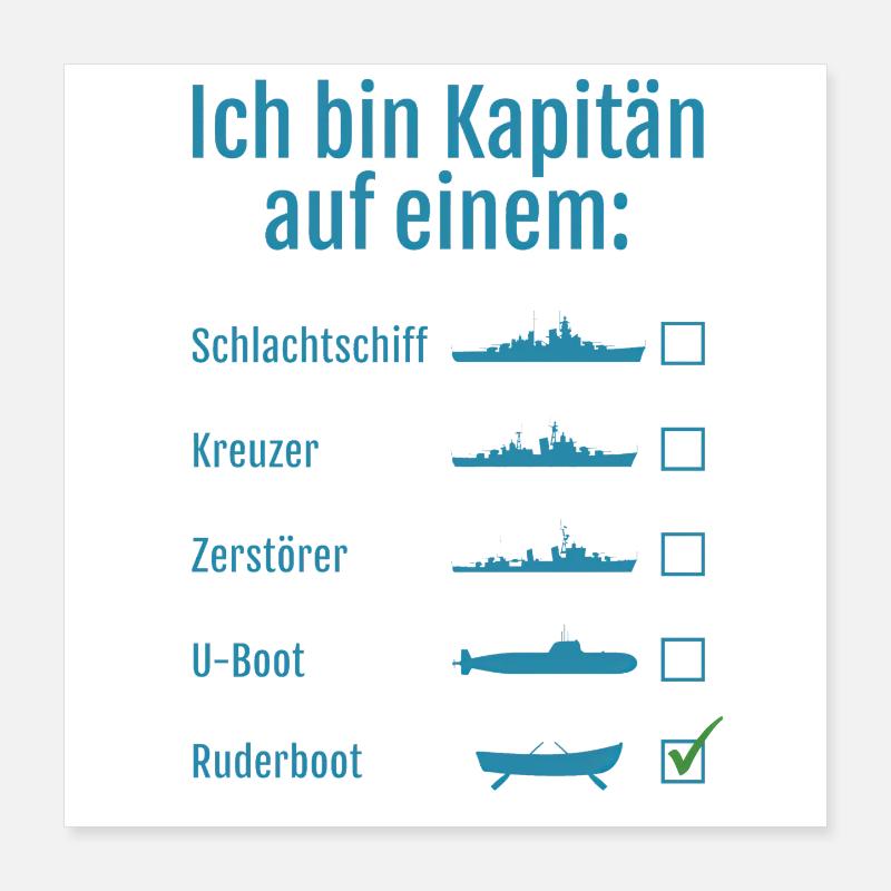 Capitaine sur un bateau à rames Poster 40 x 40 cm
