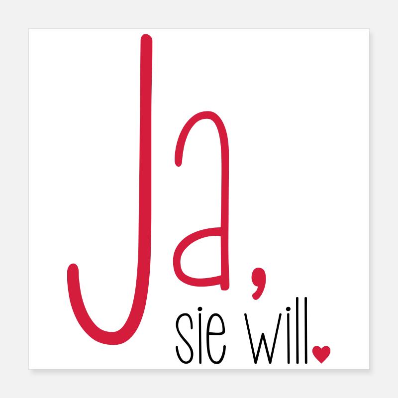 Ja sie will Junggesellin Junggesellenabschied Poster 40x40 cm
