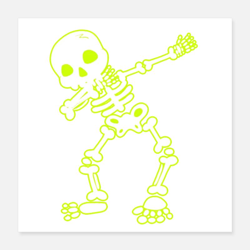 Halloween Dab Dance Skelett I Dabbender Geist Poster 40x40 cm