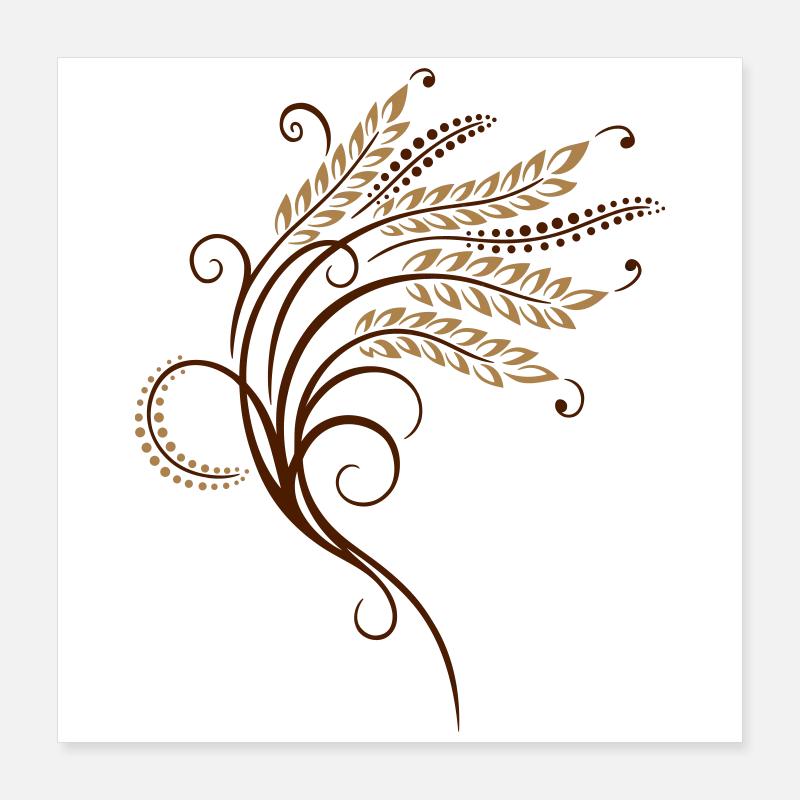 Filigree grain ears, baker, bakery Poster 16" x 16" (40x40 cm)
