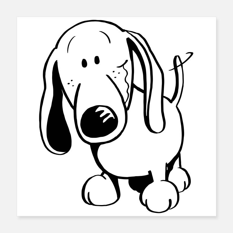 Lustiger Dackel - Dachshund Poster 40x40 cm