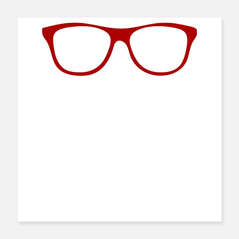 Abstract glasses / line / pattern / trend / red Poster 16" x 16" (40x40 cm)