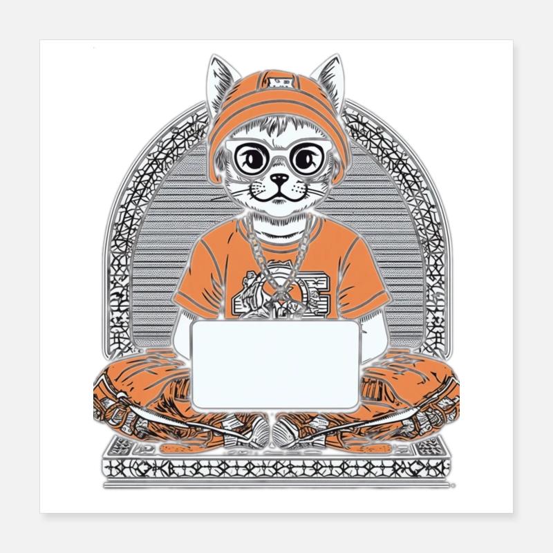 Ordinateur portable Tech Cat Zen Poster 40 x 40 cm