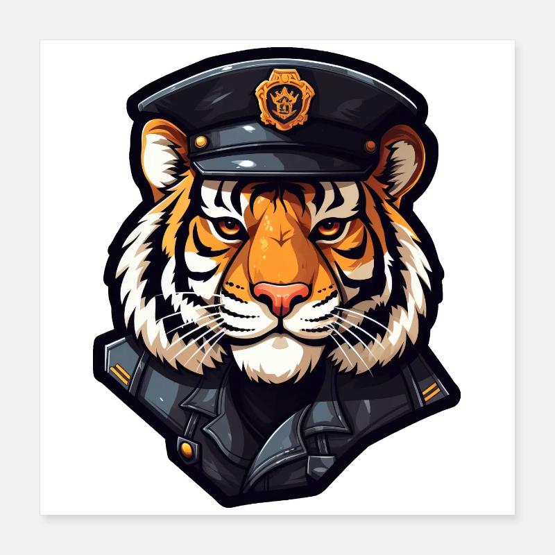 Policière tigre Poster 40 x 40 cm