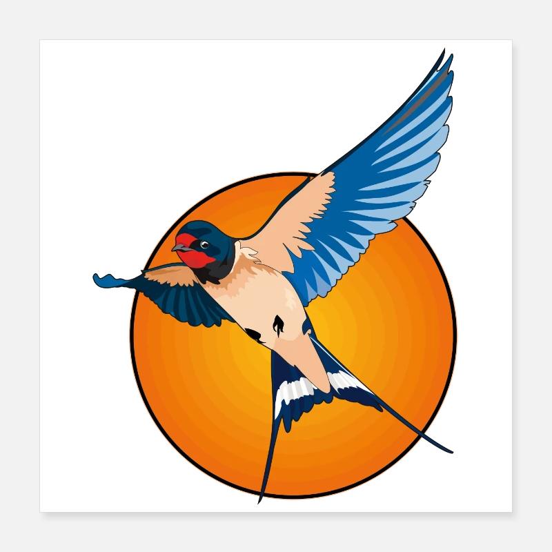 Swallows 2 Poster 16" x 16" (40x40 cm)