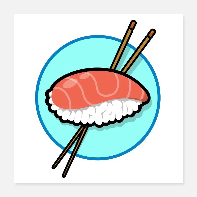Lachs Sushi Poster 40x40 cm