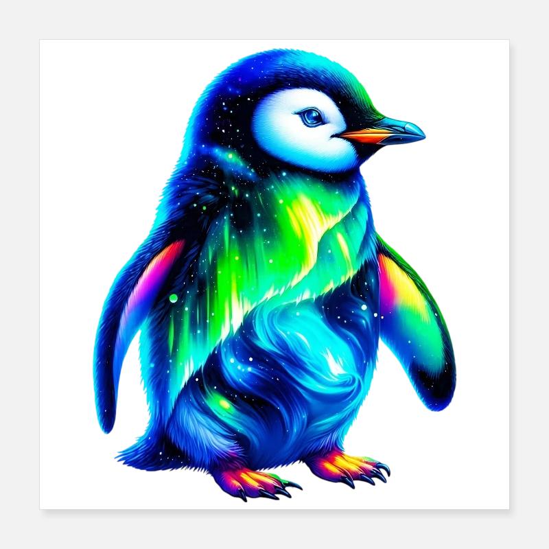 Aurora Borealis Pinguin Poster 40x40 cm