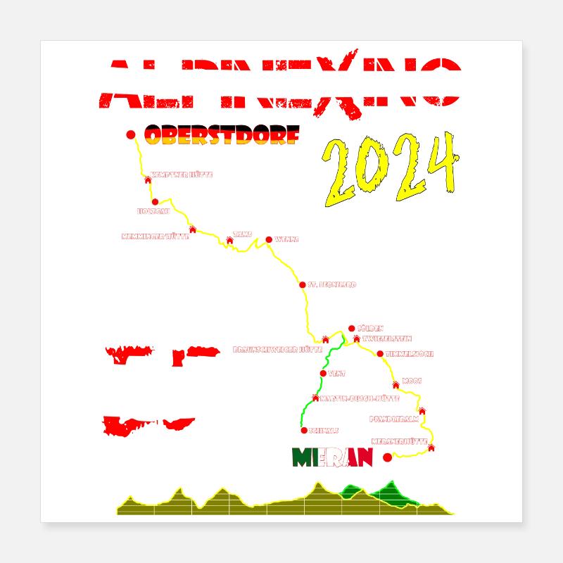 E5 Oberstdorf Merano 2024 Poster 40 x 40 cm