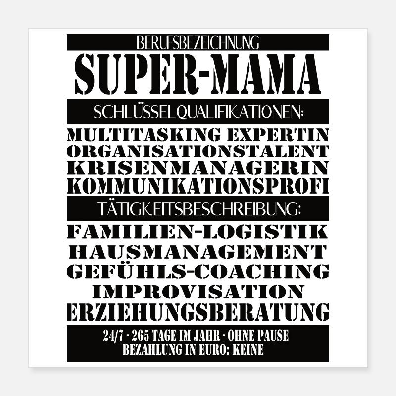 Super Mama – Multitasking ohne Pause Poster 40x40 cm
