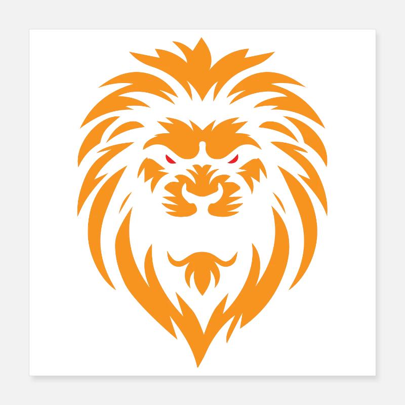 Lion en colère Poster 40 x 40 cm