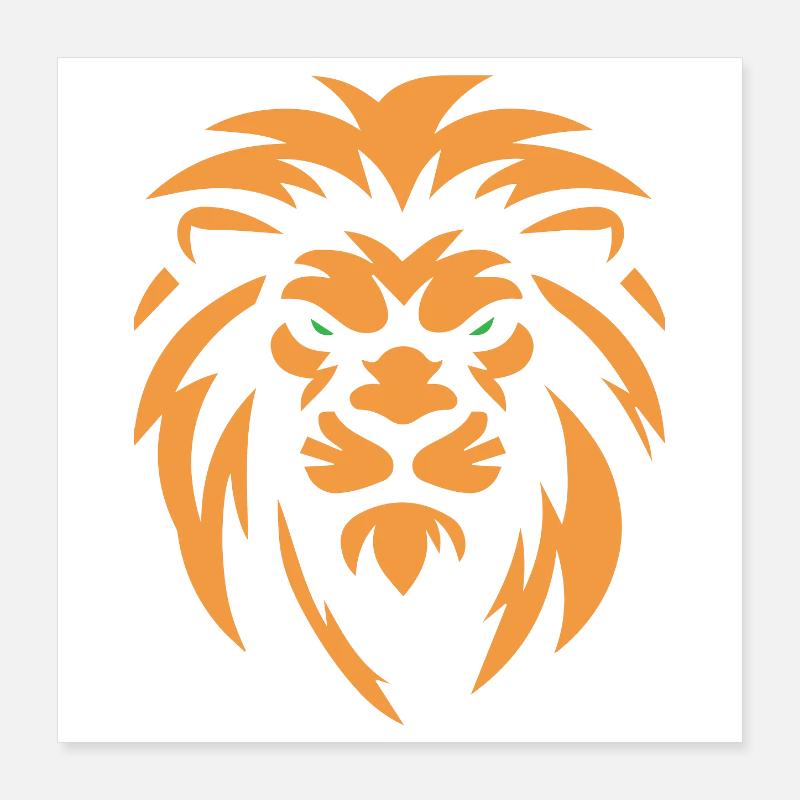 Wütender Löwe Poster 40x40 cm