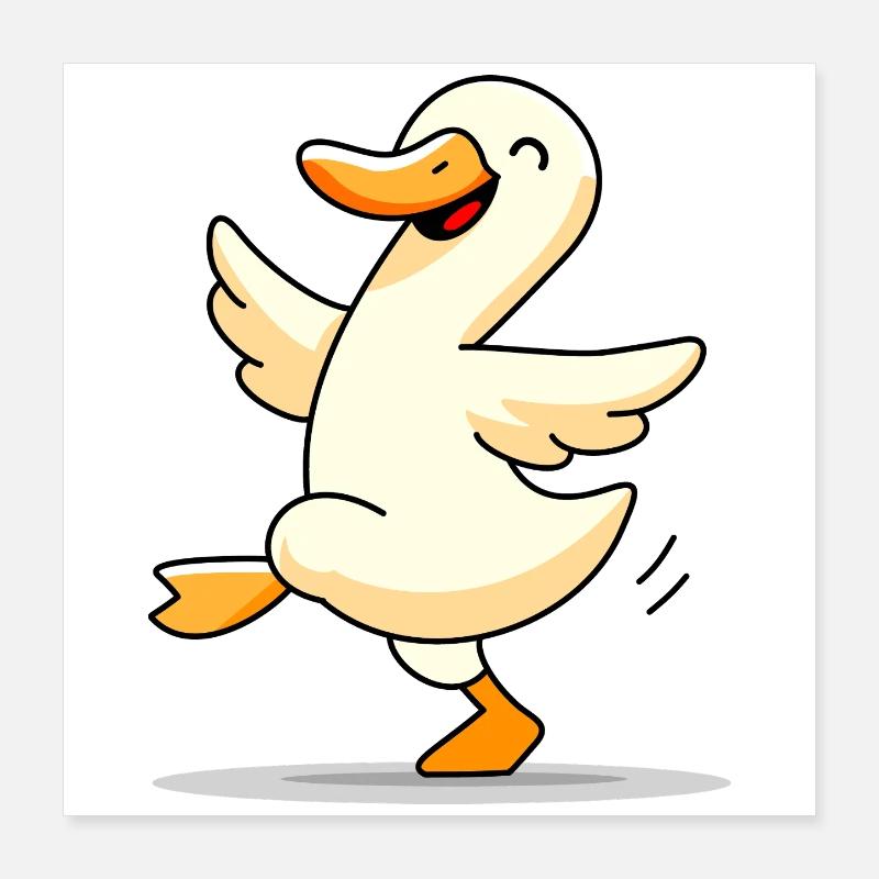 Dancing Duck Poster 16" x 16" (40x40 cm)