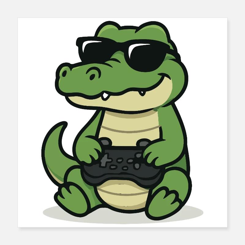 Gamer-Gator Poster 40 x 40 cm