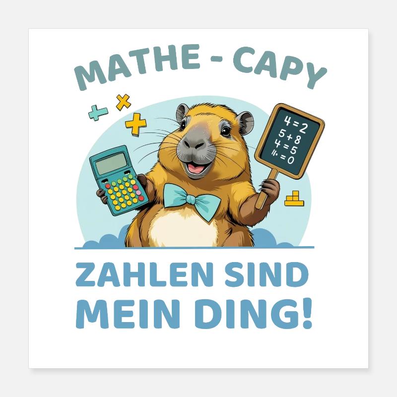 Math Capybara – Numbers are my thing! Poster 16" x 16" (40x40 cm)