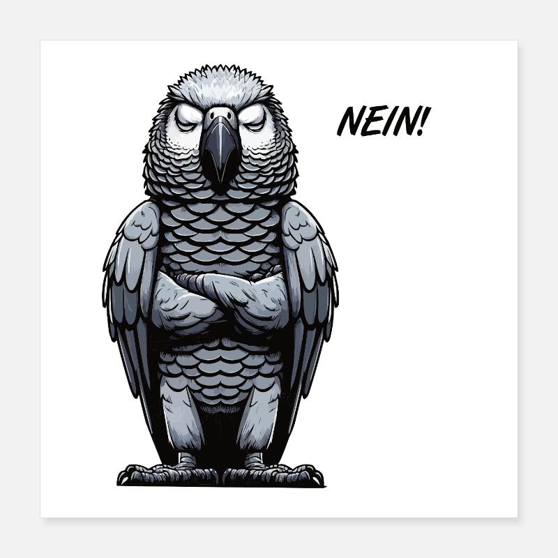 No African Grey Parrot Parrot Owner Bird Poster 16" x 16" (40x40 cm)