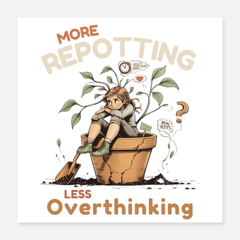 Vous réfléchissez trop ? Il est temps de rempoter ! Poster 40 x 40 cm