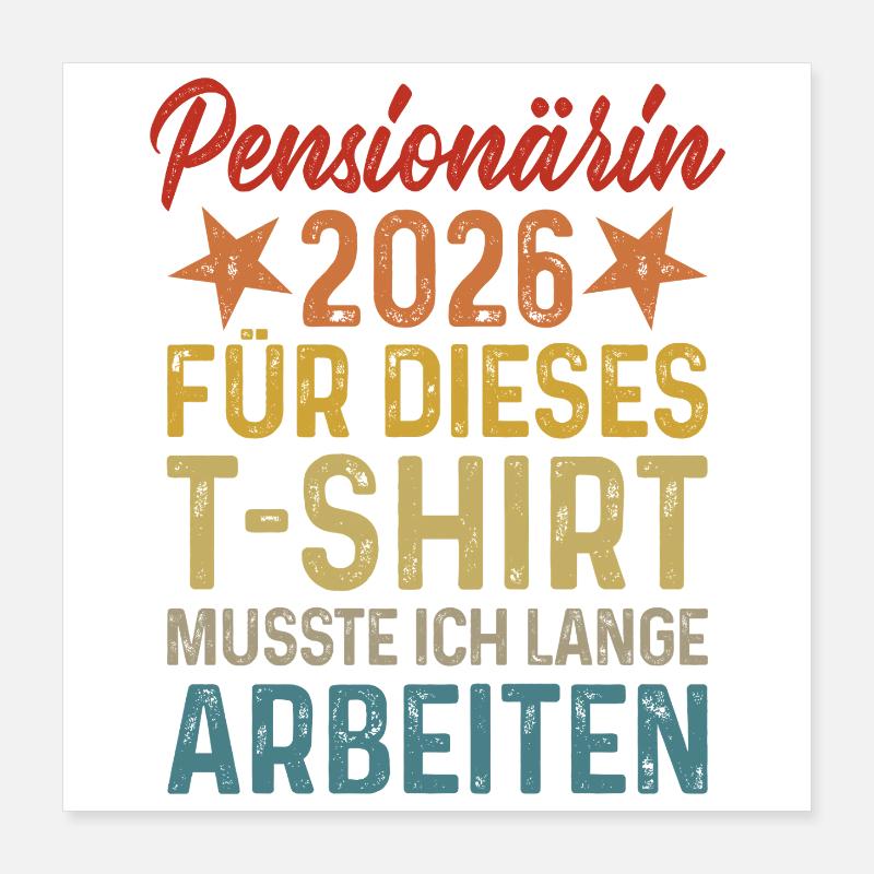 Retraité 2026 Poster 40 x 40 cm