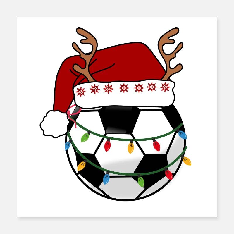 Fußball-Weihnachten Poster 40x40 cm