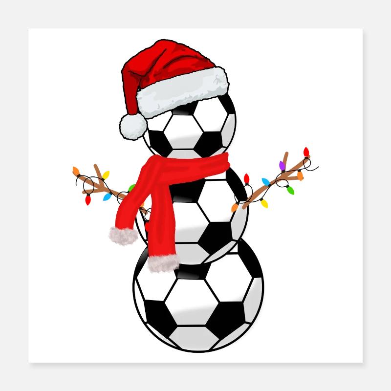 Fußball-Weihnachten Poster 40x40 cm